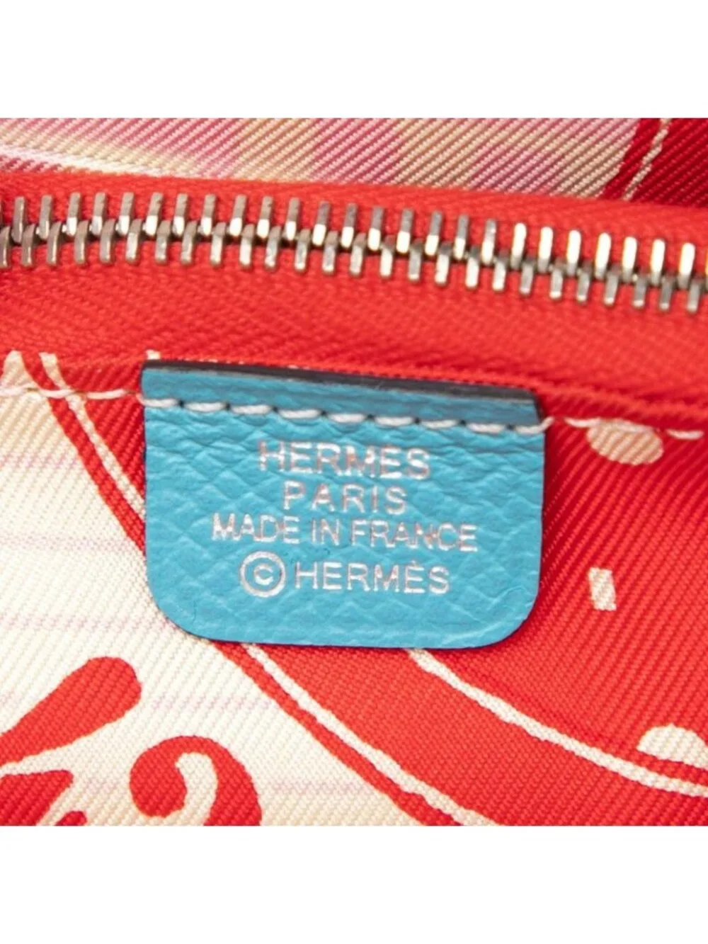 Hermes Azap Compact Silk'in Zip Around Wallet Blue Veau Epsom